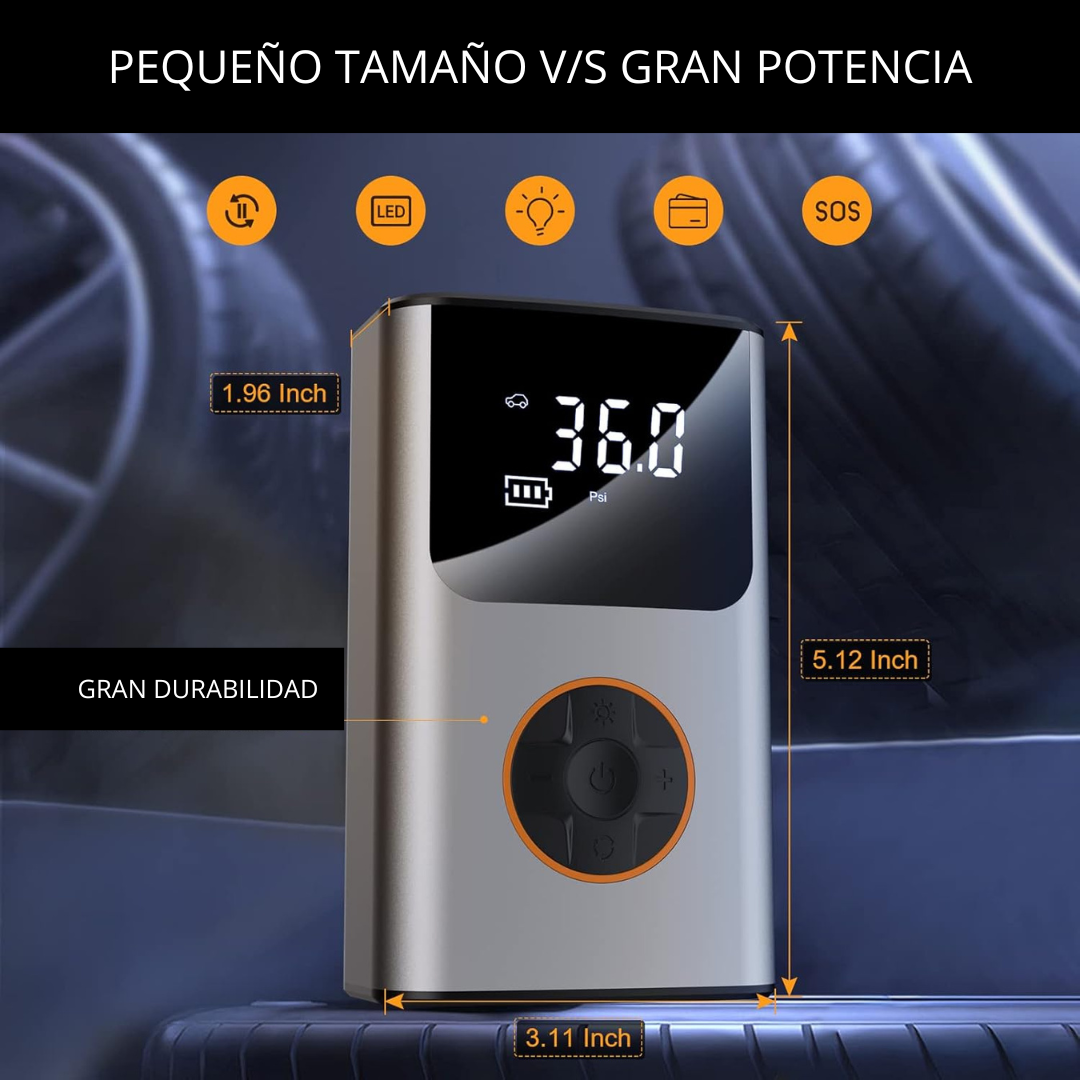 Compresor portátil recargable: 🛠️🔋🌬️🚗