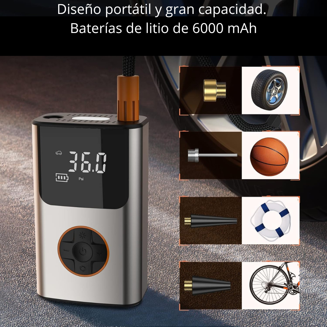 Compresor portátil recargable: 🛠️🔋🌬️🚗